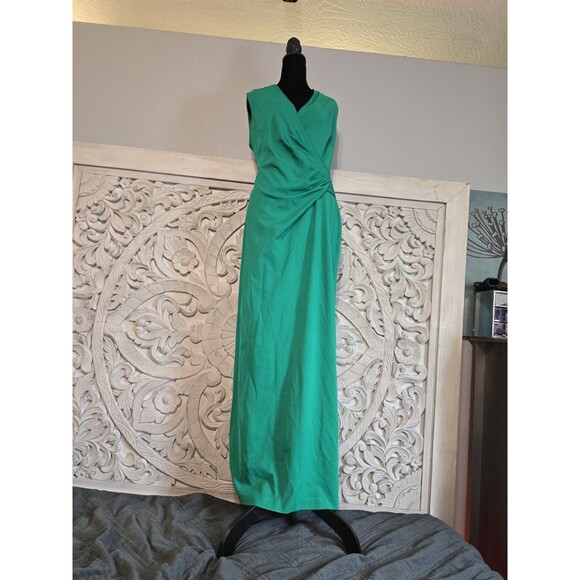 Ralph Lauren Formal Dress Emerald Green Gorgeous All Occasion Lined Size 12 Med - Picture 3 of 16